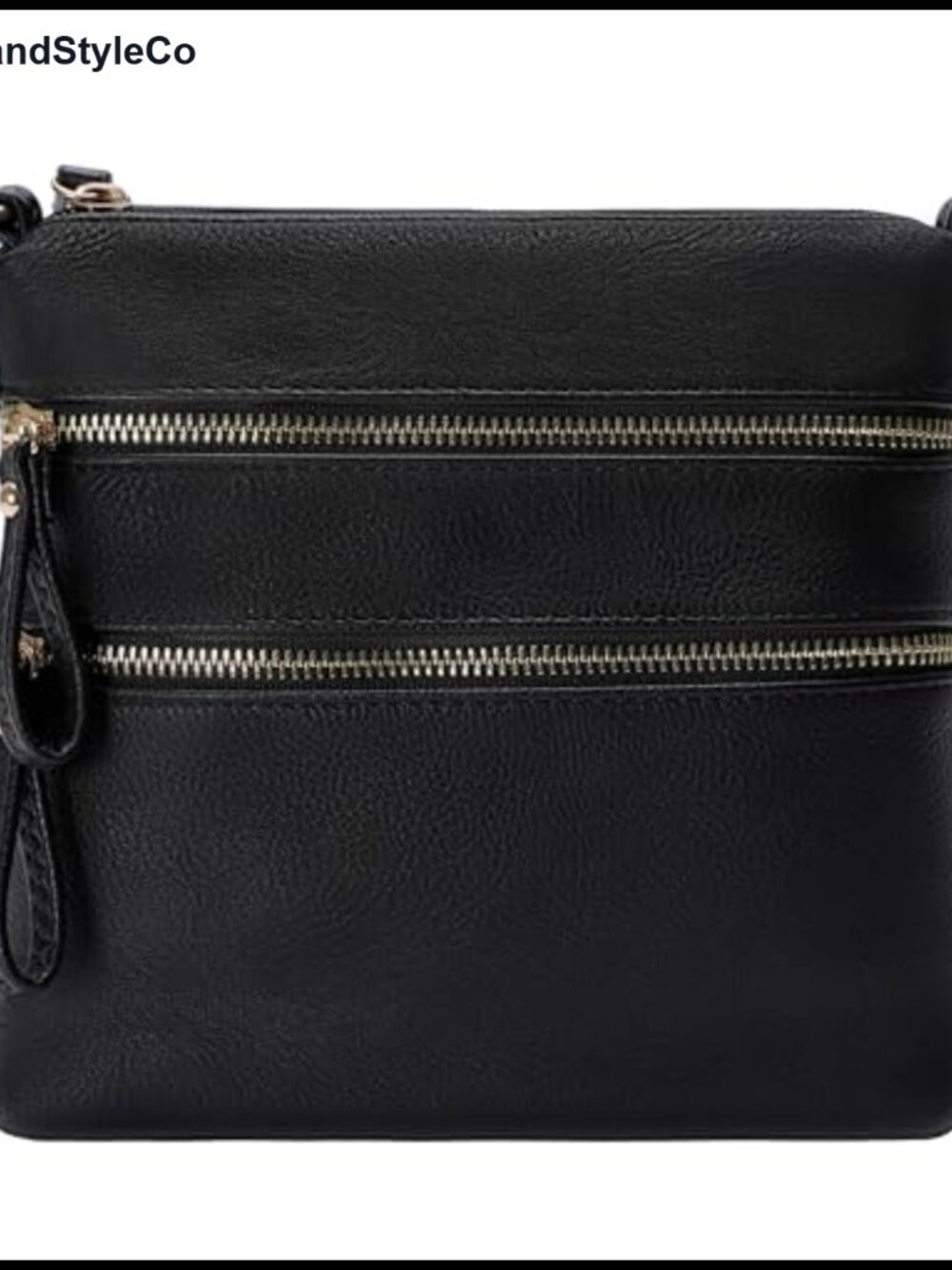 Small Crossbody Bag with Multi Zipper Pockets, Adjustable Strap, Faux Leather,